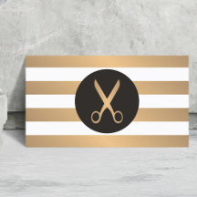 Modern Elegant Faux Guld White Rand Hair Stylist