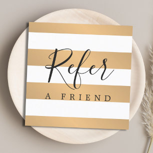 Modern Elegant Faux Guld White Rand Rabattkort