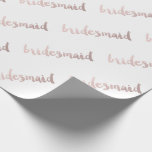 Modern elegant faux ro guld bridesmaid presentpapper<br><div class="desc">Elegant och tydlig ro-guld-brideraddesign. Du kan anpassa designen genom att ändra bakgrunden till färg,  lägga till namn eller annan text.</div>