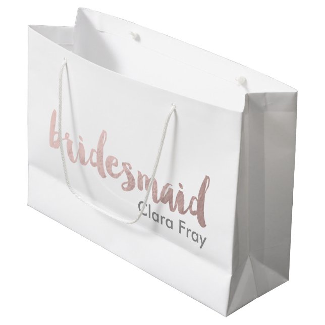 Modern elegant faux ro guld bridesmaid text (Framsidan Vinklad)