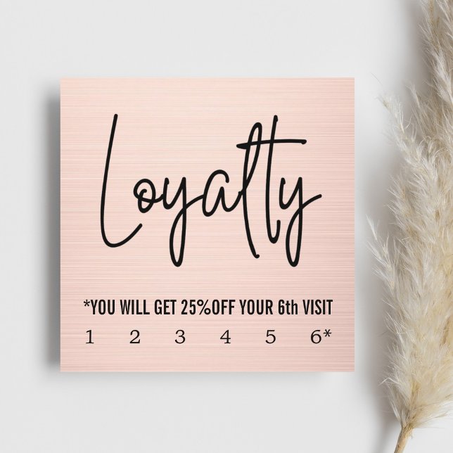 Modern Elegant Faux Rose Gold Loyalty Card Lojalitetskort (Skapare uppladdad)