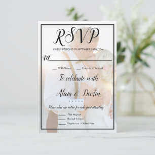 Modern Elegant Faux Vellum Overlay Photo OSA kort