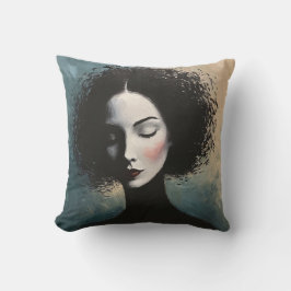 Modern Elegant Female Portrait Art Kudde