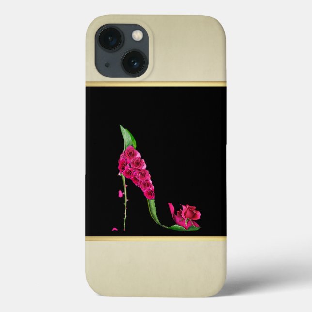 Modern Elegant Feminint, Svart, Krämfärgad, Blomma (Baksida)