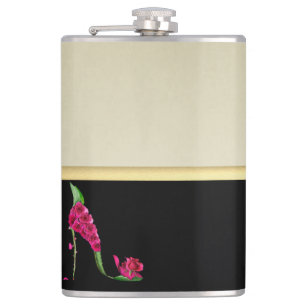 Modern Elegant Feminint, Svart, Krämfärgad, Blomma Fickplunta