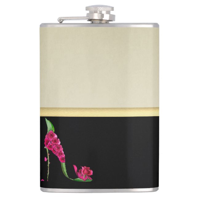 Modern Elegant Feminint, Svart, Krämfärgad, Blomma Fickplunta (Framsidan)