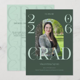 Modern elegant fetstil mörkgrön examen meddelande