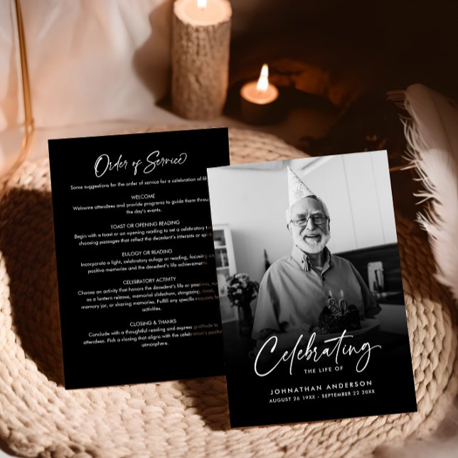 Modern Elegant Firande i Life Funeral Program (Skapare uppladdad)