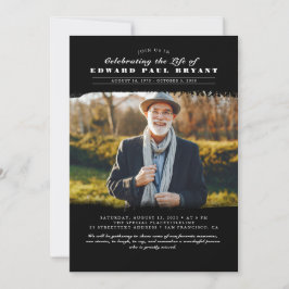 Modern Elegant Firande i livets begravningsfoto I Inbjudningar