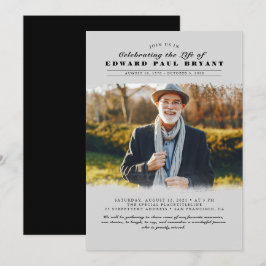 Modern Elegant Firande i livets begravningsfoto Inbjudningar