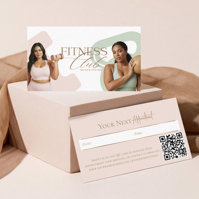 Modern Elegant Fitness Personal Trainer Photo Tidsbeställning Kort (Modern Elegant Fitness Personal Trainer Photo Appointment Card)