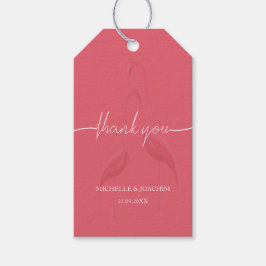 Modern Elegant Flamingo Coral Red Presentetikett