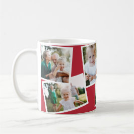 Modern elegant - flera fotofamiljens julrött kaffemugg