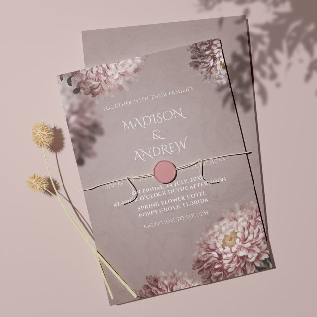 Modern Elegant Floral Bröllopsinbjudan Inbjudningar (Skapare uppladdad)