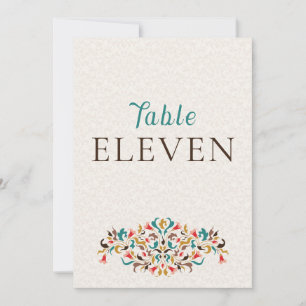 Modern Elegant Floral Krans Bröllops Bord Nummer Inbjudningar