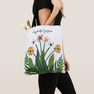Modern Elegant Flowers Watercolor Garden Anpassnin Tygkasse