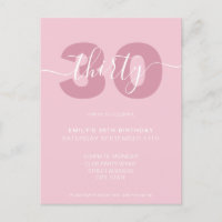 Modern elegant födelsedagsinbjudan för 30-årsdag m