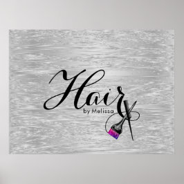 Modern Elegant Foil Hair Stylist Poster