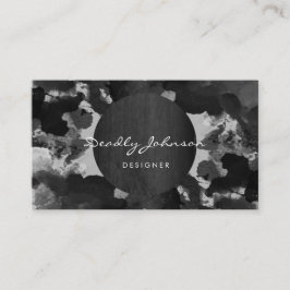 Modern Elegant för Abstrakt av svart vattenfärg, C Visitkort