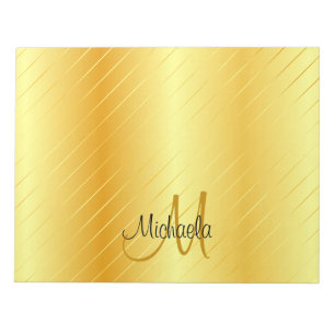 Modern Elegant för den monogrammade mallen Faux Gu Anteckningsblock