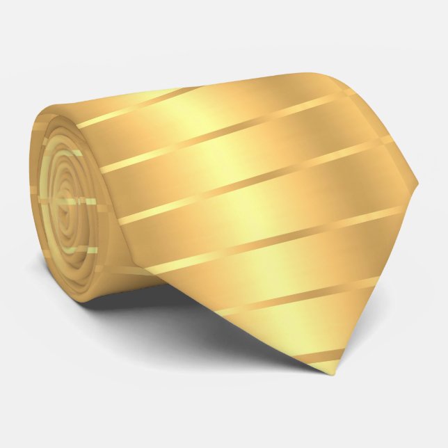 Modern Elegant för den strimlade mallen Guld Färg Slips (Rullad)