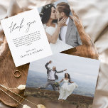 Modern Elegant för enkel foto i Bröllop Tack<br><div class="desc">Tack,  bröllop,  ni kort som har ett foto på framsidan och baksidan. Tack-korten innehåller en modern handskriven kursiv skripttypografi som är elegant,  enkel och modern till använda efter att du bröllopsdag firande.</div>