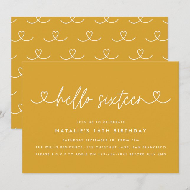 Modern elegant för enkel snyggt på 16 år (Fram/baksida)