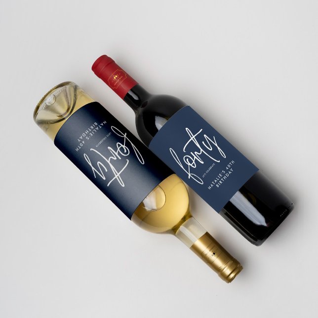 Modern elegant för enkel snyggt på 40 år vinflaska etikett (Skapare uppladdad)