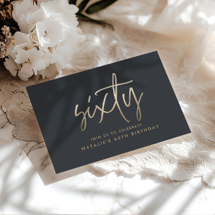 Modern elegant för enkel snyggt på 60 år inbjudan vykort