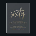 Modern elegant för enkel snyggt på 60 år magnetisk inbjudningskort<br><div class="desc">Modern 60-årsdag med enkel snyggt,  guld-skript och geometrisk 60-årsdag inbjudan. En del av en samling.</div>