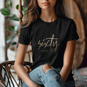 Modern elegant för enkel snyggt på 60 år t shirt