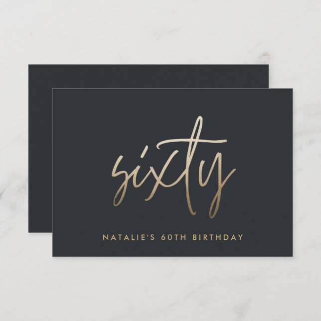 Modern elegant för enkel snyggt på 60 år tack kort (Fram/baksida)
