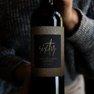 Modern elegant för enkel snyggt på 60 år vinflaska etikett