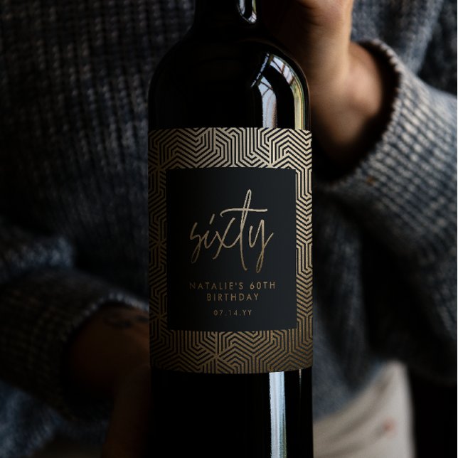 Modern elegant för enkel snyggt på 60 år vinflaska etikett (Skapare uppladdad)