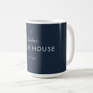 Modern Elegant för enkelt eget namn - marin blå Kaffemugg