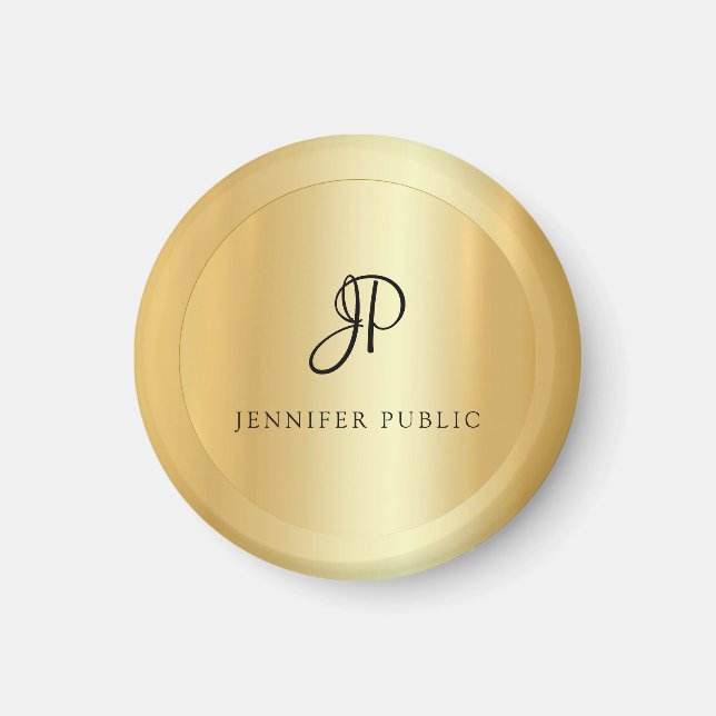 Modern Elegant för Faux Guld-mall Magnet (Framsidan)