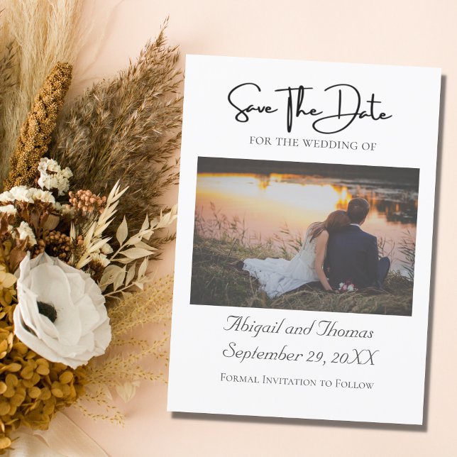 Modern Elegant för foto - Trendiget Spara datum (Skapare uppladdad)