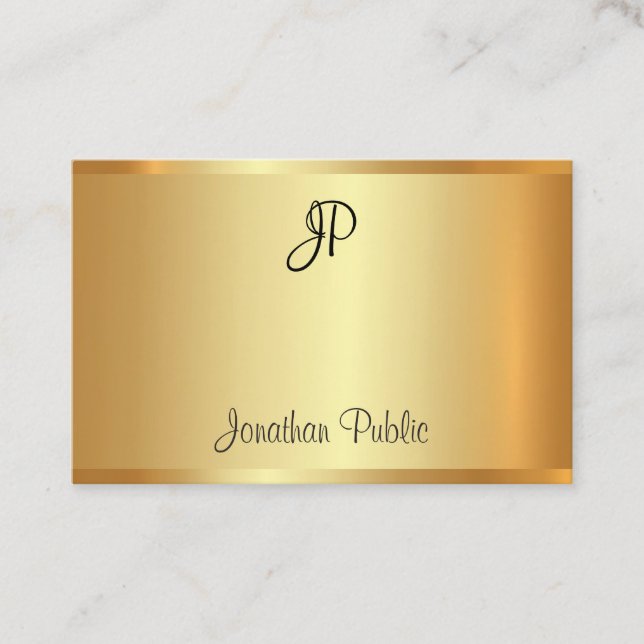 Modern Elegant för handskrivet monogram-skript i G Visitkort (Framsida)