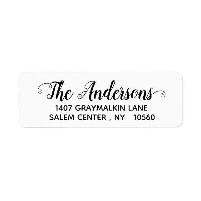 Modern Elegant för handskrivet skript i Calligraph Returadress Etikett (Framsidan)