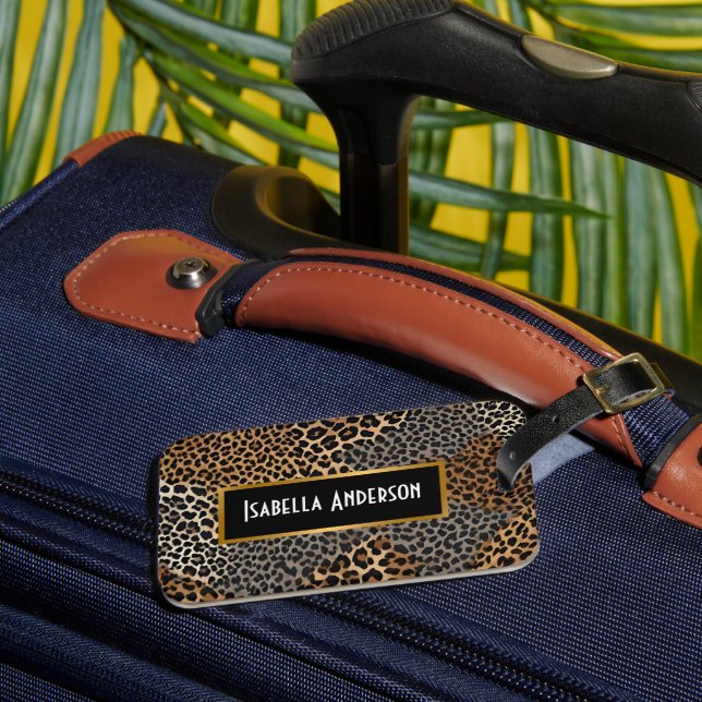 Modern Elegant för lyxvit leopard Bagagebricka (Framsida Insitu 3)