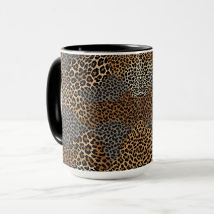 Modern Elegant för lyxvit leopard Mugg
