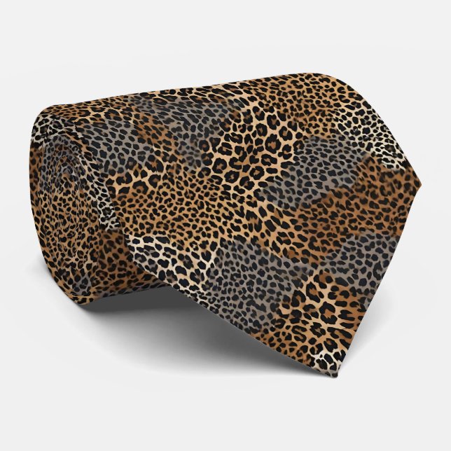 Modern Elegant för lyxvit leopard Slips (Rullad)