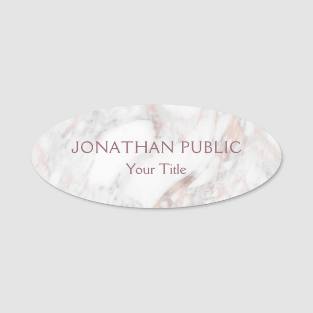 Modern Elegant för marble trendig Ro Namnbricka (Framsida)