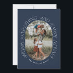 Modern elegant för marin fototyp, typisk botanisk julkort<br><div class="desc">Modern march-elegant med blå grönt ritar upp fotot. Torkad botanisk blommigt muterade färg helgdag julkort.</div>