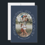 Modern elegant för marin fototyp, typisk botanisk julkort<br><div class="desc">Modern march-elegant med blå grönt ritar upp fotot. Torkad botanisk blommigt muterade färg helgdag julkort.</div>