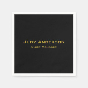 Modern Elegant för metallisk Guld & svart Professi Pappersservett