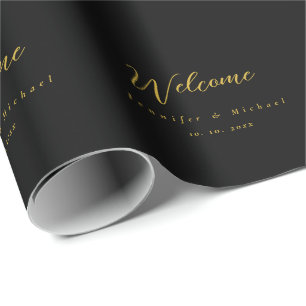 Modern Elegant för metallisk Guld & svart Professi Presentpapper