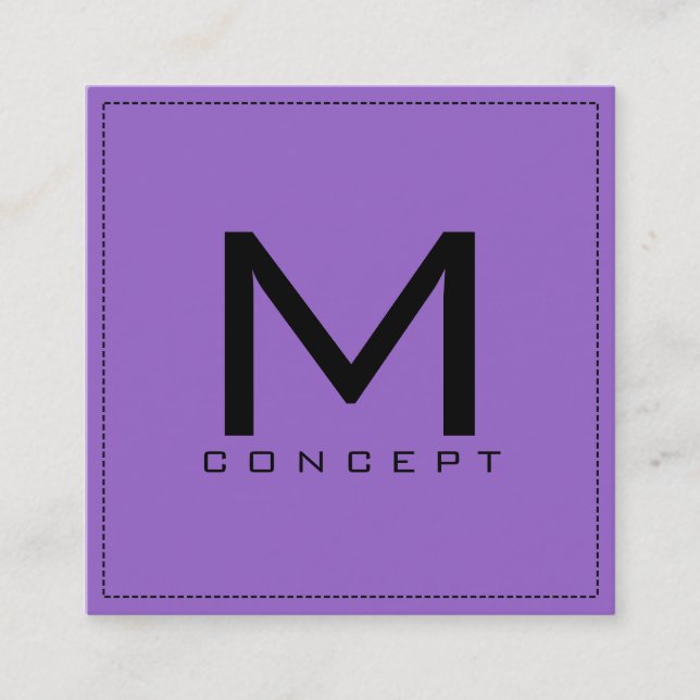 Modern Elegant för monogrammografi för Professione Fyrkantigt Visitkort (Framsida)