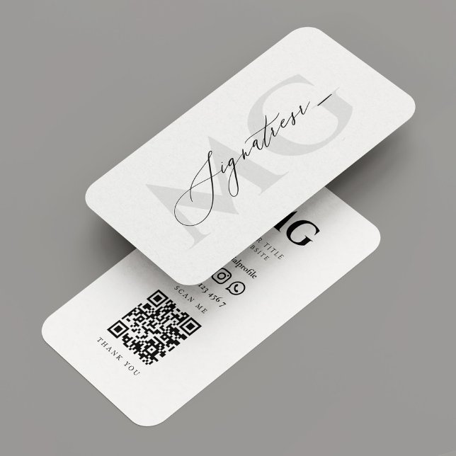 Modern Elegant för Namnteckning Professionell, vit Visitkort (Modern Signature Professional Elegant White Business Card
)