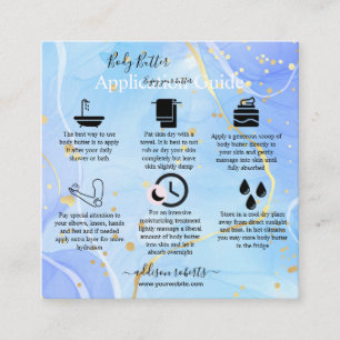 Modern Elegant för programguiden för Body Butter Fyrkantigt Visitkort